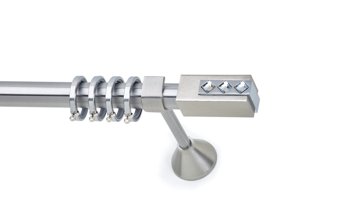 Μοντέρνα Κουρτινόξυλα Inox με Swarovski