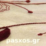 Κεντητή οργάντζα, δείγμα οργαντίνας με κέντημα (λεπτομέρεια)