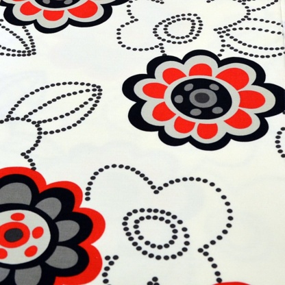 Λευκό Καραβόπανο με Μοντέρνο Floral Design