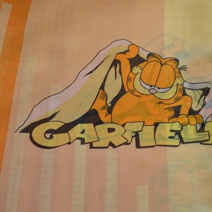 Κίτρινη Παιδική Κουρτίνα με Θέμα Garfield