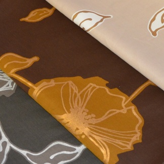 Βαμβακοσατέν Ύφασμα με Μοντέρνο Floral Print σε Τρία Χρώματα