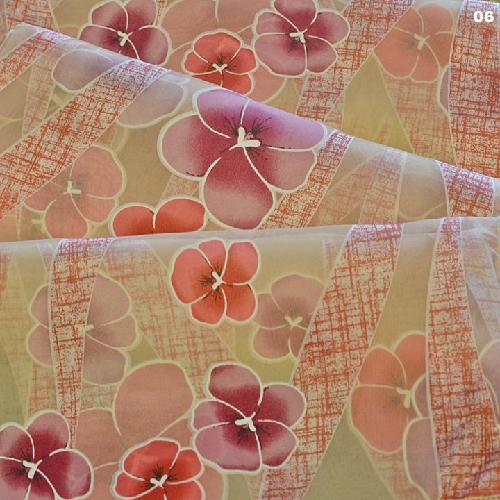 Ημιδιάφανο Ύφασμα Οργαντίνα για Floral Κουρτίνες