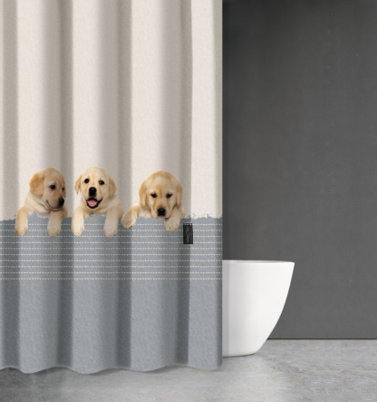 Κουρτίνα Μπάνιου με Σκυλάκια - Baby Labrador - Saint Clair Animals 204