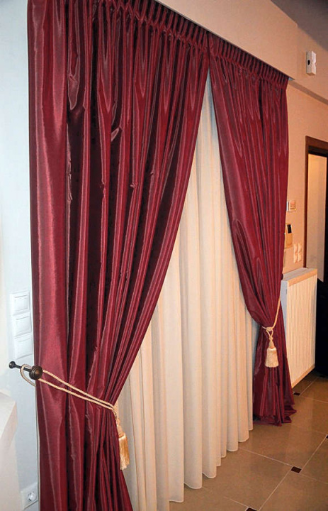 Μοντέρνα Κουρτίνα Σαλονιού Μπορντό - Ιβουάρ, Calypso.12
