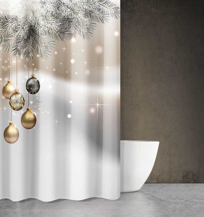Χριστουγεννιάτικη Κουρτίνα Μπάνιου Saint Clair Christmas Des 408