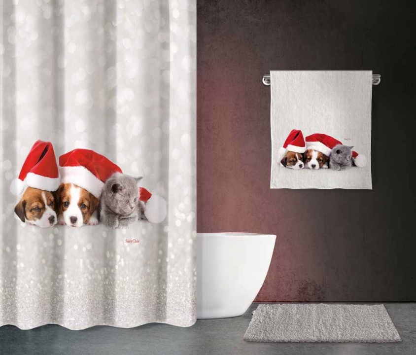 Χριστουγεννιάτικη Κουρτίνα Μπάνιου Saint Clair - Christmas Des 411