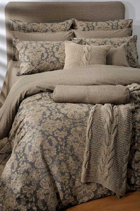 Vintage Παπλωματοθήκη Υπέρδιπλη, 100% Βαμβακοστατέν, Μπεζ - Γκρι, 235 x 245 εκ. Σετ Με Δύο Μαξιλαροθήκες - Downtown Home 730