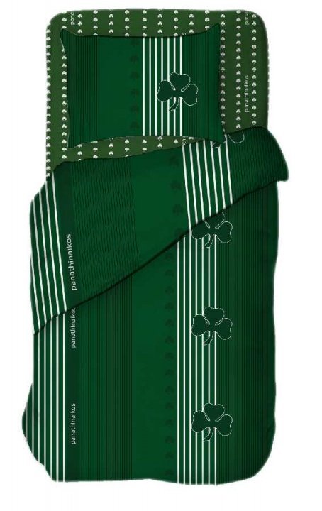 Σεντόνια ΠΑΝΑΘΗΝΑΪΚΟΣ FC 8 Ημίδιπλα - Palamaiki. Σετ 3 Τεμάχια, Με Λάστιχο Στο Κατωσέντονο, 100% Βαμβακερά, 144 Κλωστές. Official Team Licenced.