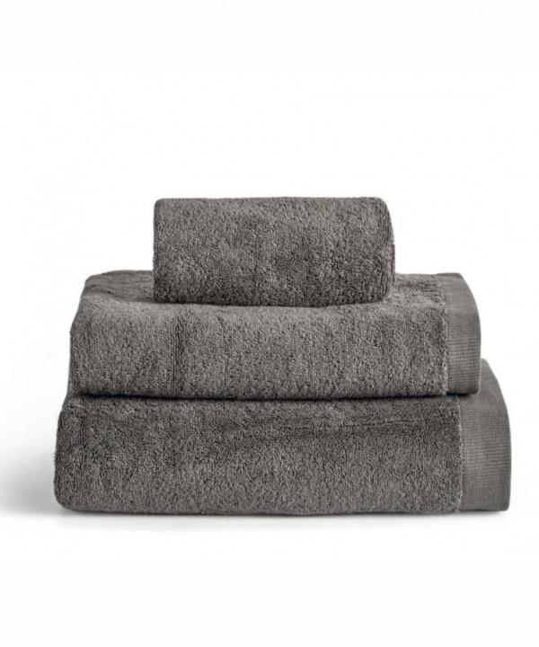 Πετσέτα Χεριών Brand Grey - Kentia. Εξαιρετικής ποιότητας, κατασκευασμένη από 100% βαμβάκι 600gr/m². Μονόχρωμη, σε ανθρακί απόχρωση, ιδιαίτερα απαλή, αφράτη και απορροφητική, 40 x 60 εκατοστά
