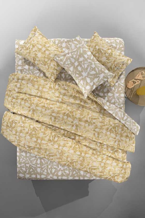 Guy Laroche Σεντόνια Ημίδιπλα Μπεζ - Καφέ, 100% Βαμβακερά, Σετ 3 Τμχ - Graffity Sand