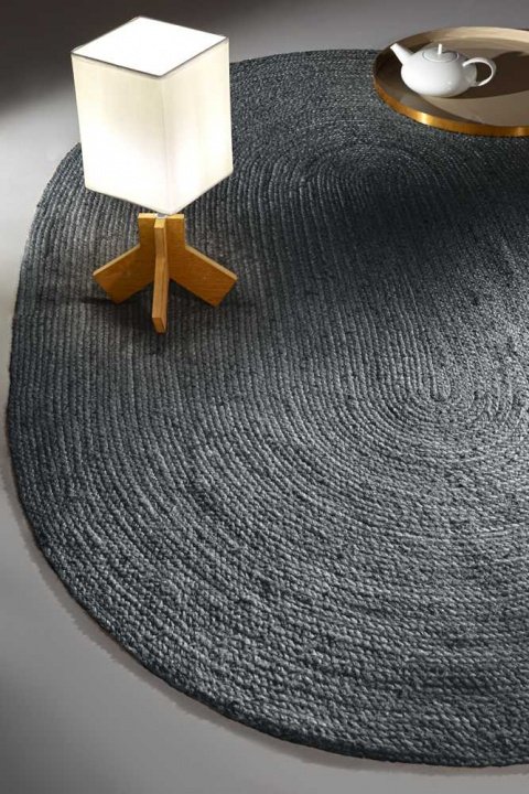 Καλοκαιρινό Χαλί Jute Οβάλ, Σε Ανθρακί Χρώμα, Guy Laroche Native Anthracite