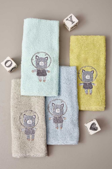 Πετσέτες Παιδικές Palamaiki, Σετ 4 Τεμάχια Από 100% Βαμβάκι, Σε 4 Διαφορετικά Χρώματα - Kids Bath Space Lift