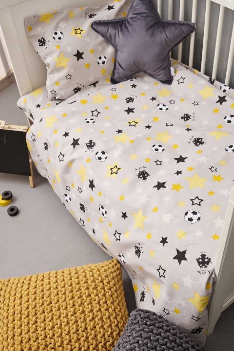 Βρεφικά Σεντόνια Κούνιας ΑΕΚ, Σετ 3 Τμχ, 100% Βαμβακερά 144 Κλωστές, Με Λάστιχο Στο Κατωσέντονο - AEK 4 Official Team Licenced