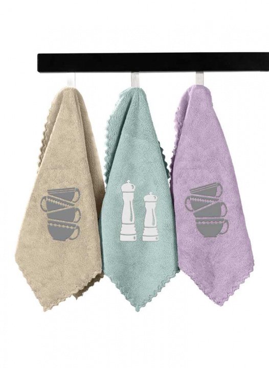 Πετσέτες κουζίνας Guy Laroche - Gourmet Kitchen Set5. Σετ τρία τεμάχια,  πολύ απαλά και απορροφητικά, 100% από μικροΐνες. 35 x 50 εκατοστά, σε τρεις διαφορετικούς χρωματισμούς.