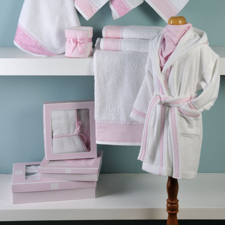 Μπουρνούζι Παιδικό White Pink Νο.4 - DownTown
