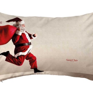 Χριστουγεννιάτικο Μαξιλάρι, Εκρού Με Κόκκινη Παράσταση. Μακρόστενο, 30 x 45 Εκατοστά, 100% Πολυεστερικό - Saint Clair Christimas Cushion 4003