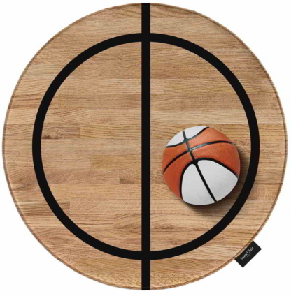 Παιδικό Χαλάκι Στρογγυλό Με Θέμα Το Basket. Μπεζ Με Εντυπωσιακό Print, Πολύ Απαλό, Σε Μπεζ Χρωματισμό - Saint Clair Softy Hoop Round