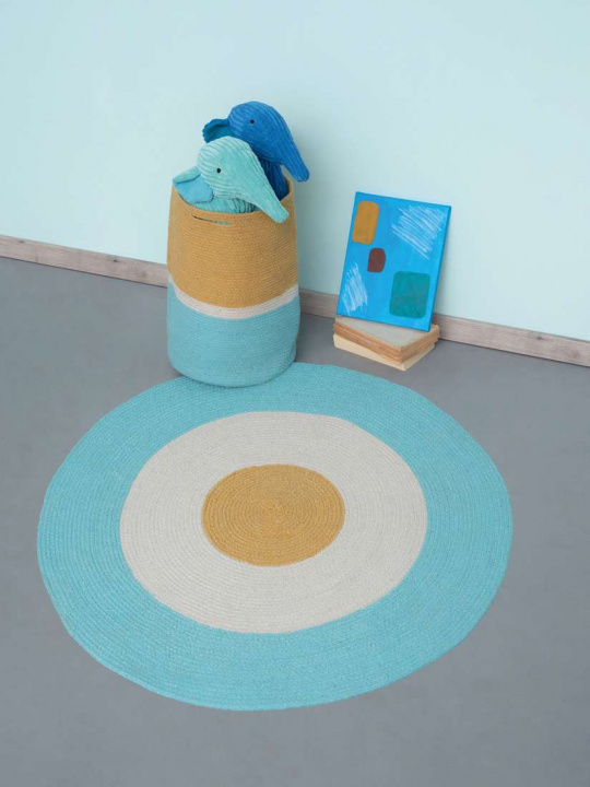 Χαλακι Στρογγυλο Home Décor Δ. 140Cm TRICOLORE - AQUA - Image 2