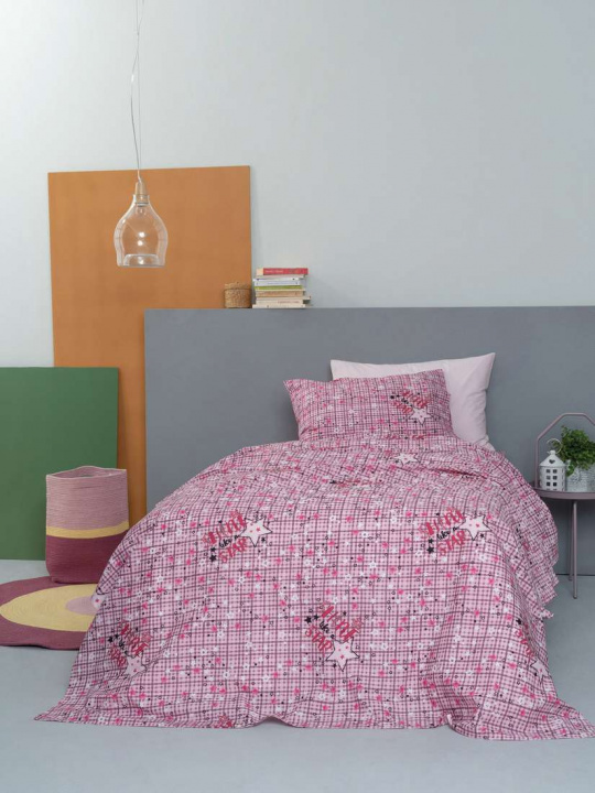 Παιδική Παπλωματοθήκη Ημίδιπλη Luminous Cluster Lilac - Palamaiki. Σετ δύο τεμαχίων, κατασκευασμένο από 100% βαμβάκι, σε λιλά χρωματισμό, με σχέδια που φωσφορίζουν στο σκοτάδι, 170 x 250 εκατοστά.