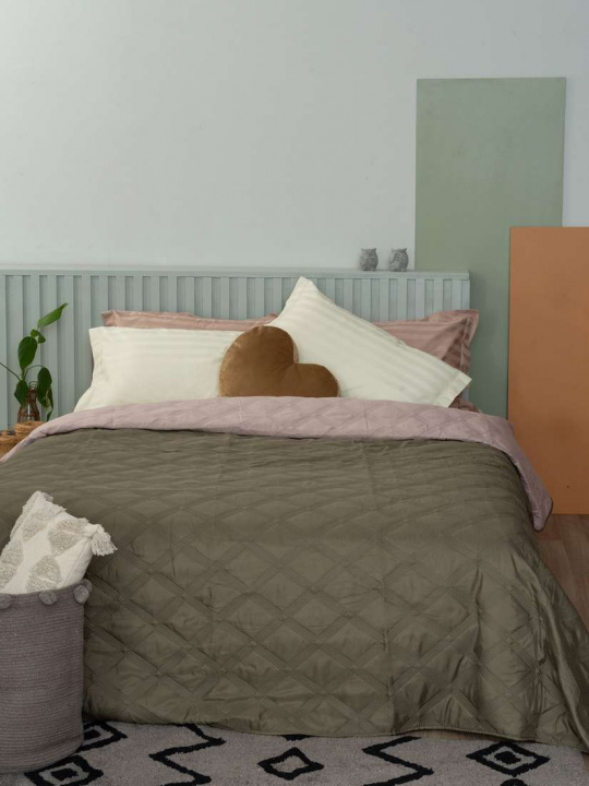 Μαξιλαροθηκη Oxford 50X70 ROMP - KHAKI/ROSE