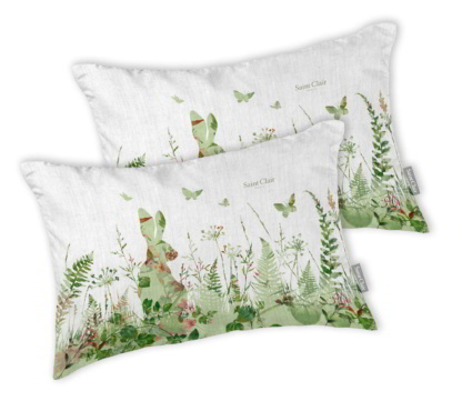 Πασχαλινό Διακοσμητικό Μαξιλάρι Saint Clair Easter Cushion 12. Με εορταστική παράσταση σε πράσινους χρωματισμούς, 30 x 45 εκατοστά, 100% πολυεστερικό.