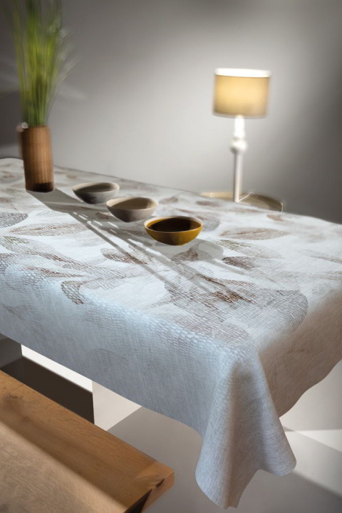 Saint Clair, Μοντέρνο Τραπεζομάντηλο Αλέκιαστο, Εκρού Με Καφέ Μοτίβο, 100% Πολυεστερικό - 1035 Stone