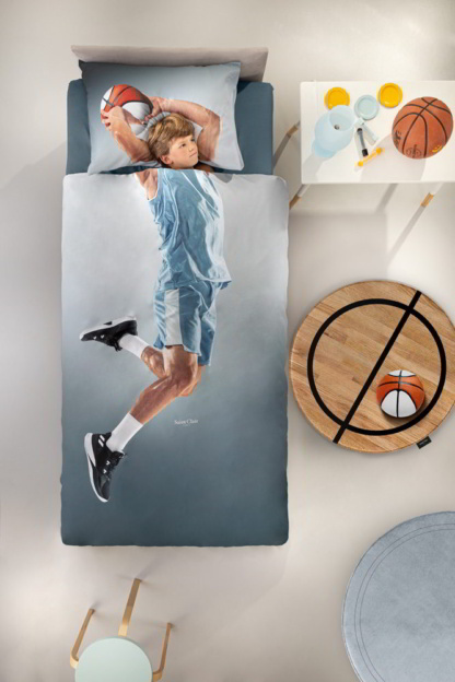Παιδικά Σεντόνια Με Αθλητικό Basket Print. Σετ Τριών Τεμαχίων Από 100% Βαμβάκι - Saint Clair Hoop