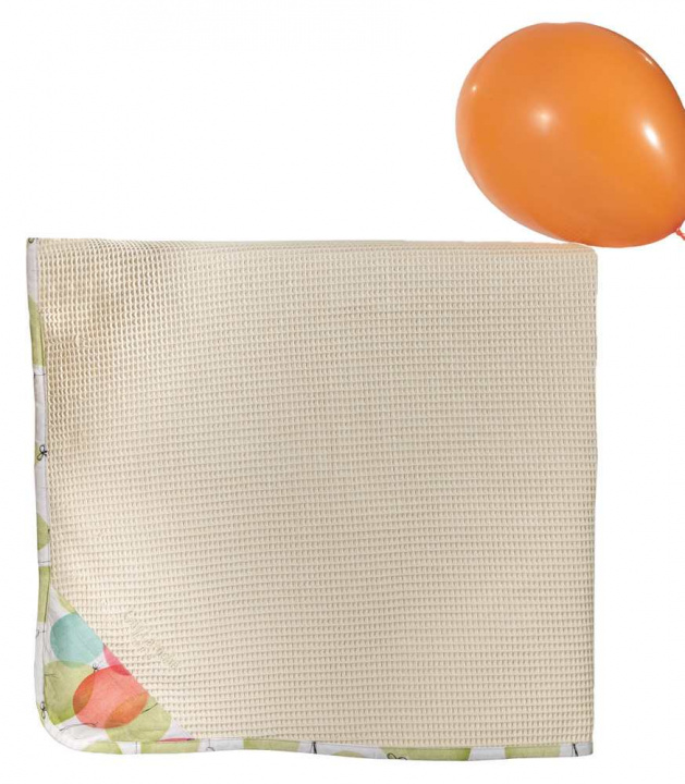 Καλοκαιρινή Κουβέρτα Bebe Κούνιας, Μπεζ, Πικέ Από 100% Βαμβάκι - Party