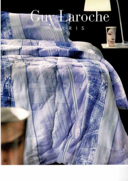 Guy Laroche - Σεντόνια Blue Jean. Σετ τριών τεμαχίων, κατασκευασμένο από 100% βαμβάκι σατέν. Με μοντέρνο, ριγέ σχεδιασμό, σε μπλε και μπεζ διχρωμία.