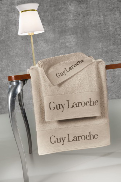 Guy Laroche Πετσέτες Μπάνου Στο Μπεζ Χρώμα Της Άμμου, Σετ 3 Τμχ, 100% Βαμβακερό - Futura Natural