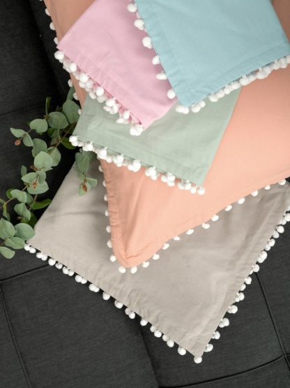 Ζευγος Μαξιλαροθηκες Oxford 50X70 PON-PON - ROSE