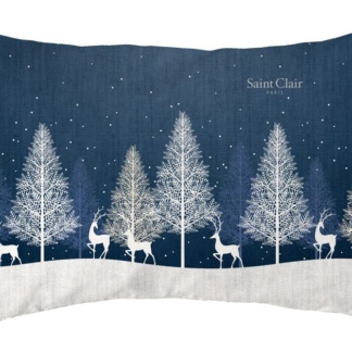 Εορταστικό, διακοσμητικό μαξιλάρι Saint Clair Christmas Cushion 4026 Blue. Έτοιμο, γεμισμένο, με Χριστουγεννιάτικη παράσταση, 30 x 45 εκατοστά, 100% πολυεστερικό.