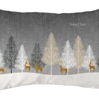 Χριστουγεννιάτικο μαξιλάρι Saint Clair Christmas Cushion 4026 Natural. Με γέμιση και όμορφη, εορταστική παράσταση, 30 x 45 εκατοστά.