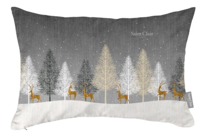 Χριστουγεννιάτικο μαξιλάρι Saint Clair Christmas Cushion 4026 Natural. Με γέμιση και όμορφη, εορταστική παράσταση, 30 x 45 εκατοστά.