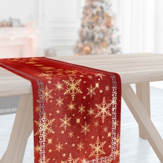 Saint Clair Paris - Runner 2037 Christmas. Εορταστική τραβέρσα με εντυπωσιακό, Χριστουγεννιάτικο laser cut print. Είναι κατασκευασμένη από 100% polyester, σε διαστάσεις 40 x 160 εκατοστά