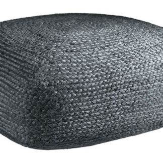 Πουφ Guy Laroche Boho Anthracite. Κατασκευασμένο από 100% φυσική γιούτα, σε ανθρακί χρωματισμό. Τετράγωνο, 50 x 50 x 25 εκατοστά.