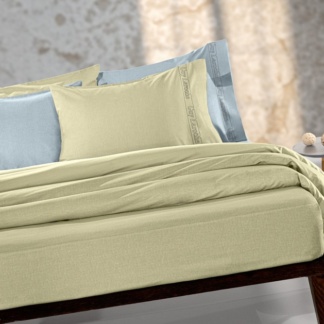 Σεντόνι Easy Iron" με λάστιχο Color Plus Olive 100x200 - Guy Laroche"