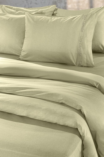 Σεντόνι Easy Iron" με λάστιχο Color Plus Olive 100x200 - Guy Laroche" - Image 2