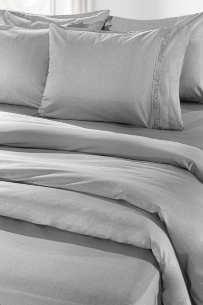 Σεντόνι King Size Μονόχρωμο, 100% Βαμβακερό Περκάλι - Guy Laroche Color Plus Silver Easy Iron