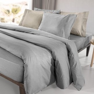 Παπλωματοθήκη King Size Γκρι, Μονόχρωμη, Κατασκευασμένη Από Βαμβακερό Περκάλι 160 Κλωστών - Guy Laroche Easy Iron Color Plus Silver