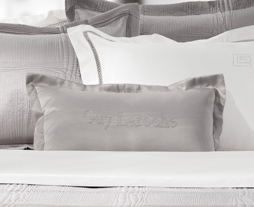 Διακοσμητικό Μαξιλάρι Essenza Silver - Guy Laroche. Μονόχρωμο, σε γκρι απόχρωση, Oxford, 30 x 50 εκατοστά