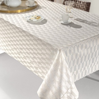 Τραπεζομάντηλο εκρού, από polyester jacquard, με καλή εφαρμογή και μεγάλη αντοχή στη χρήση - Guy Laroche Imagine Linen