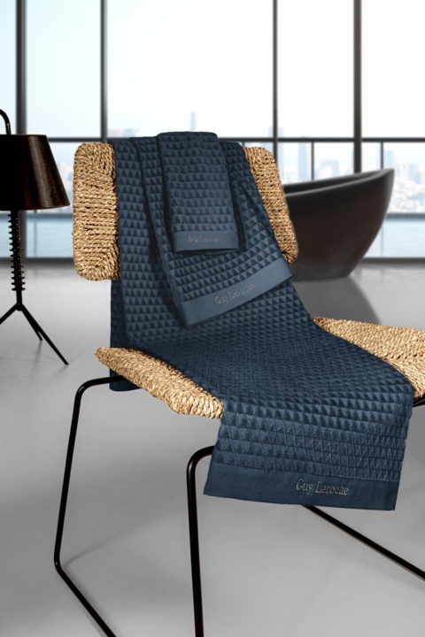 Βαμβακερές Πετσέτες Μπάνιου, Μπλε Marine, Σετ 3 Τμχ - Guy Laroche Tokyo Marine