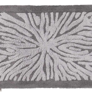 Πατάκι Μπάνιου Guy Laroche Opus Titanium. Κατασκευασμένο από 100% βαμβάκι. Ανθρακί και γκρι, 55 x 85 εκατοστά.