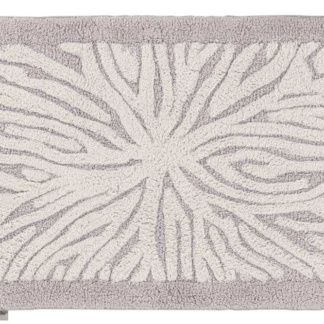 Πατάκι Μπάνιου Guy Laroche Opus Silver. Κατασκευασμένο από 100% βαμβάκι. Με μοντέρνο σχεδιασμό, σε γκρι και εκρού διχρωμία, 55 x 85 εκατοστά.