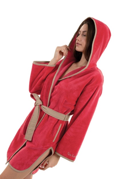 Μπουρνούζι New Comfy Red Small με Κουκούλα