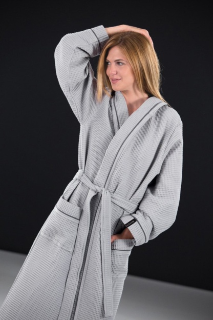 Μπουρνούζι  Basic Grey Πικέ M