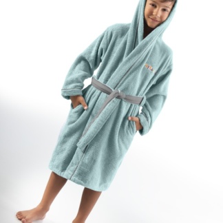 Παιδικό Μπουρνούζι Μπάνιου 100% Βαμβακερό, Με Κουκούλα, Στο Πράσινο Χρώμα Της Μέντας - Guy Laroche Kiddies Sky