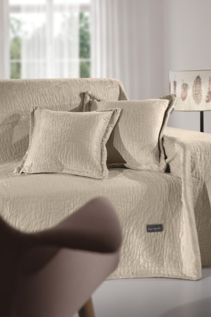Σετ 2τμχ. Ριχτάρι Avon Camel 170x350 με Διακοσμητικό Μαξιλαράκι 45x45 - Image 2