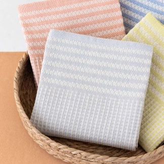 Πετσέτες Κουζίνας Wafle, Με Ριγέ Φάσα Στο Τελείωμα, Σετ 4 Τμχ Από 100% Βαμβάκι - Palamaiki KL260